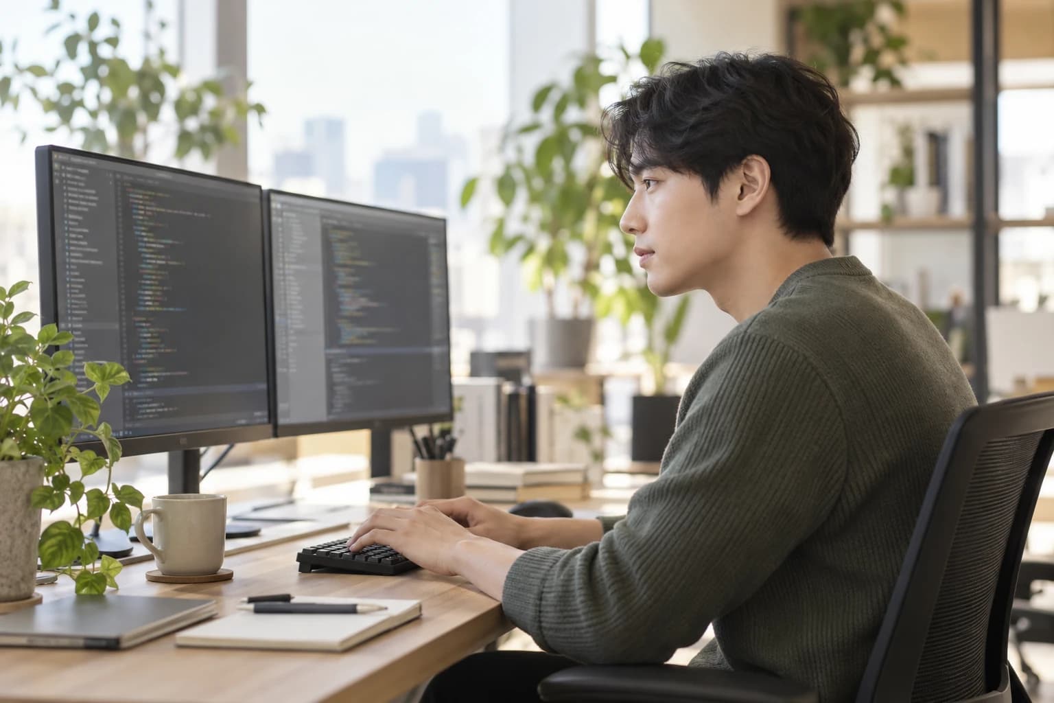업무와 커리어를 준비하는 장면의 AI 연출 이미지